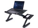 Regulowane biurko aluminiowe składane Alogy z wentylatorem na laptop PC