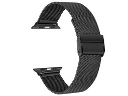 Bransoleta Milanese pasek Alogy do Apple Watch 42/44/45mm Czarna