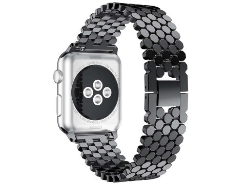 Elegancka bransoleta pasek Alogy Stainless Steel do Apple Watch 42/44/45mm Czarna