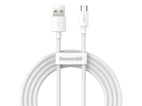 Kabel 1.5m Baseus przewód x2 USB - micro USB 2.1A White