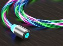 Kabel 1m Alogy magnetyczny świecący przewód LED USB-C Type C Wielokolorowy