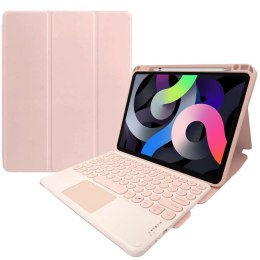 Etui Alogy Klawiatura Bluetooth Touchpad 4w1 Magnetyczne Pencil do Apple iPad Air 4 2020 / 5 2022 Różowe