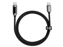 Kabel 1m Baseus przewód USB-C Type C z miernikiem prądu PD 5A 100W Black