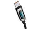 Kabel 1m Baseus przewód USB-C Type C z miernikiem prądu PD 5A 100W Black