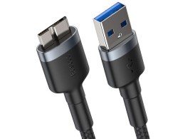 Kabel USB 3.0 do Micro-B 3.0 Baseus Cafule 2A 1m Czarno-szary