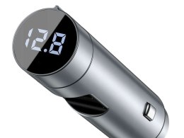 Ładowarka Baseus transmiter FM Bluetooth 5.0 2x USB QC 3.0 18W Silver