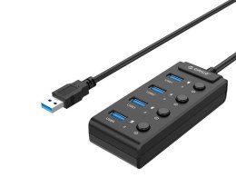 Hub USB 3.0. Orico z włącznikami, 5x USB (czarny)
