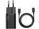 Ładowarka sieciowa Baseus USB-C PD 25W i kabel do USB-C Black