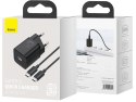 Ładowarka sieciowa Baseus USB-C PD 25W i kabel do USB-C Black