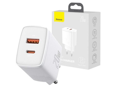 Ładowarka sieciowa USB PD QC 3.0 Baseus 20W White