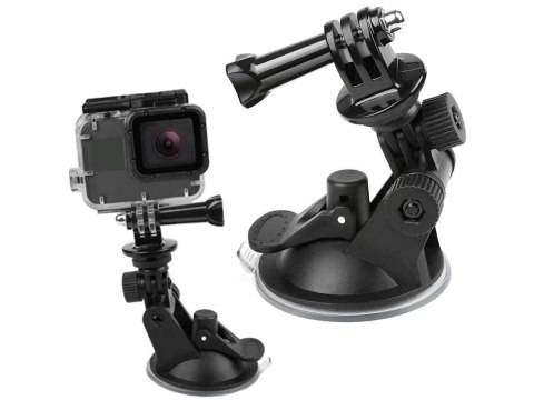 Uchwyt samochodowy Alogy do auta na szybę do GoPro Hero 5/6/7/8/9/10 Czarny