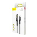 Kabel 2m Baseus Cafule Lightning USB (dwustronny) 1,5A (szaro-czarny)