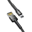 Kabel 2m Baseus Cafule Lightning USB (dwustronny) 1,5A (szaro-czarny)