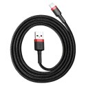 Kabel 50cm Baseus Cafule Lightning USB 2,4A (czarno-czerwony)