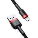 Kabel 50cm Baseus Cafule Lightning USB 2,4A (czarno-czerwony)