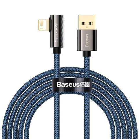 Kabel USB do Lightning kątowy Baseus Legend Series, 2.4A, 2m (niebieski)