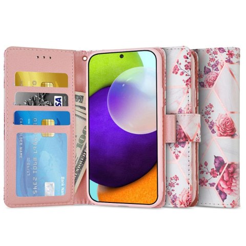 Etui portfel Wallet do Samsung Galaxy A52 / A52S Floral Rose