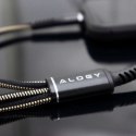 Kabel Alogy Nylon 3w1 USB-C Typ C Lightning micro USB 5A Black