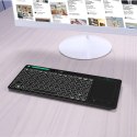 Klawiatura Bezprzewodowa RGB LED z touchpadem do PC TV tabletu Czarna