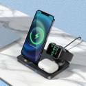 Ładowarka indukcyjna HOCO CW33 3w1 15W do iPhone / Airpods / Watch Black