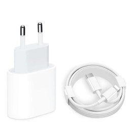 Ładowarka sieciowa Alogy szybka USB-C PD 20W + Kabel Lightning 1m Biały