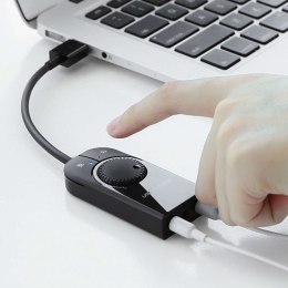 Zewnętrzna karta dźwiękowa USB UGREEN 15cm (czarny)