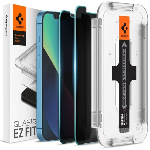 2x Szkło hartowane Spigen Glas.tR EZ Fit Privacy do Apple iPhone 13/ 13 Pro