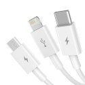 Kabel 1.5m Baseus Superior Series USB 3w1 micro USB / Lightning / USB-C 3.5A Biały