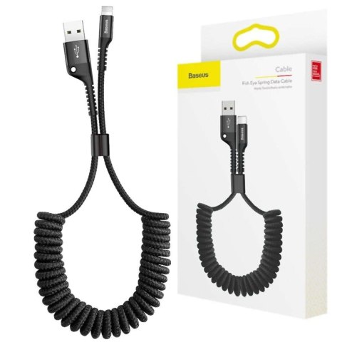 Kabel 1m Baseus Spring sprężynowy USB do Lightning 2A Czarny