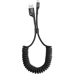 Kabel 1m Baseus Spring sprężynowy USB do Lightning 2A Czarny