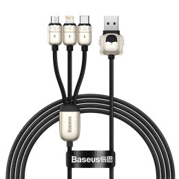 Kabel USB 3w1 Baseus Year of the Tiger, USB do micro USB / USB-C / Lightning, 3.5A, 1.2m (czarny)