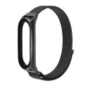 Pasek Nylon do Xiaomi Mi Smart Band 5/6/6 NFC Black