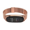 Pasek bransoletka MilaneseBand do Xiaomi Mi Smart Band 5/6/6 NFC Rose Gold