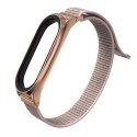 Pasek nylonowa opaska bransoletka do Xiaomi Mi Smart Band 5/6/6 NFC Rose Gold