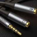 UGREEN AV192 Rozdzielacz audio AUX kabel mini jack 3.5mm (męski) do słuchawki + mikrofon (żeńskie), 20cm (szary)