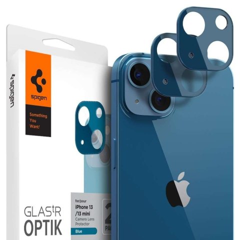 2x Oslona aparatu Spigen Optik.TR Camera Protector do Apple iPhone 13 Mini/ 13 Blue