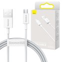 Kabel 1m Baseus Superior wytrzymały przewód USB do micro USB 2A Biały