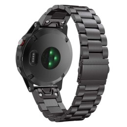 Bransoleta stalowa Stainless do Garmin Fenix 5 / 6 / 6 Pro / 7 Black