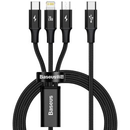 Kabel 3w1 Baseus Rapid Series USB-C do micro USB Lightning USB-C PD 20W 1.5m Czarny
