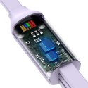 Kabel USB 3w1 Baseus Bright Mirror, USB do micro USB / USB-C / Lightning, 66W, 1.2m (fioletowy)