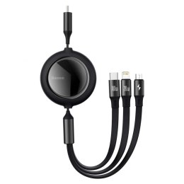 Kabel USB-C 3w1 Baseus Bright Mirror do micro USB / USB-C / Lightning, 100W, 1.2m (czarny)