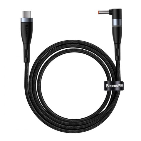 Kabel magnetyczny Baseus Zinc Magnetic, USB-C do wtyk DC 4x1,7mm, 100W, PD, 2m, kątowy (czarny)