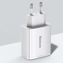 Ładowarka sieciowa Baseus Compact Quick Charger 2xUSB USB-C PD QC 3.0 3A 30W Biała