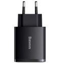 Ładowarka sieciowa Baseus Compact Quick Charger 2xUSB USB-C PD QC 3.0 3A 30W Czarna