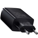 Ładowarka sieciowa Baseus Compact Quick Charger 2xUSB USB-C PD QC 3.0 3A 30W Czarna