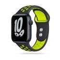 Pasek opaska gumowa SoftBand do Apple Watch 4 / 5 / 6 / 7 / SE (42 / 44 / 45 mm) Black/Lime