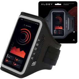 Etui do biegania Alogy WaterProof Sport ArmBand wodoodporna opaska na ramię do telefonu 6.5 cali Czarna