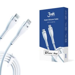 Kabel 1m 3mk Hyper Silicone Cable przewód USB-C do Lightning 20W 3A MFi Biały