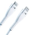 Kabel 1m 3mk Hyper Silicone Cable przewód USB-C do Lightning 20W 3A MFi Biały