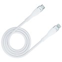 Kabel 1m 3mk Hyper Silicone Cable przewód USB-C do Lightning 20W 3A MFi Biały